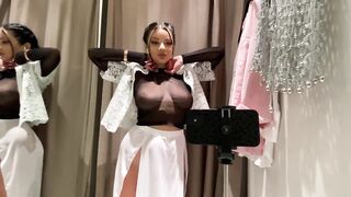 [4K] ????18+???? *TRANSPARENT* try on haul in the mall 2024 new