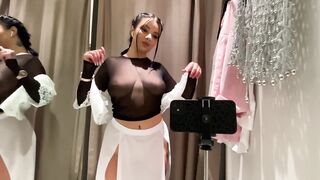 [4K] ????18+???? *TRANSPARENT* try on haul in the mall 2024 new