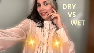 Try on haul featuring no bras | Shot in 4K | Dry versus Wet | Transparent try-on