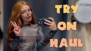 ???? [4K] See-Through Clothes | Try on Haul With Redhead | No Bra Trend & Transparent Fabric ????