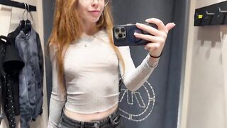 ???? [4K] See-Through Clothes | Try on Haul With Redhead | No Bra Trend & Transparent Fabric ????