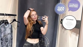 ???? [4K] See-Through Clothes | Try on Haul With Redhead | No Bra Trend & Transparent Fabric ????