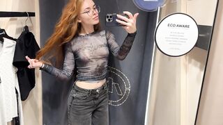 ???? [4K] See-Through Clothes | Try on Haul With Redhead | No Bra Trend & Transparent Fabric ????