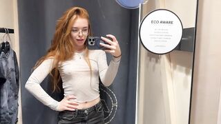 ???? [4K] See-Through Clothes | Try on Haul With Redhead | No Bra Trend & Transparent Fabric ????