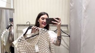 [4K] TRY ON HAUL CLOTHES | VERY TRANSPARENT AND SEE THROUGH | NO BRA #1million @dazzlenow