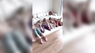 Four Girl Stretching Yoga Flow