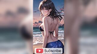 AI Anime Girls Rocking Bikinis at Sunset