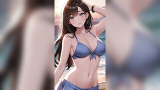 AI Anime Girls Rocking Bikinis at Sunset