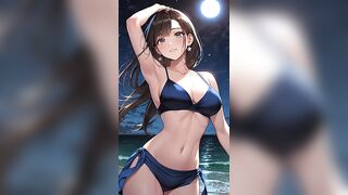 AI Anime Girls Rocking Bikinis at Sunset