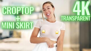 4K Transparent White Shirt & No Bra Try-On Haul Review