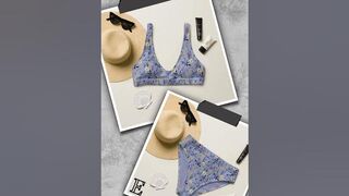 Lavender purple triangle bikini - floral bikini separates - plus size bikinis