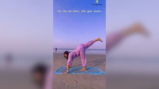 Yoga poses sequence on the beach #yogaurmi #urmiyogaacademy #yoga #fitness #yogateacher #yogaasana