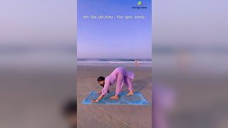 Yoga poses sequence on the beach #yogaurmi #urmiyogaacademy #yoga #fitness #yogateacher #yogaasana