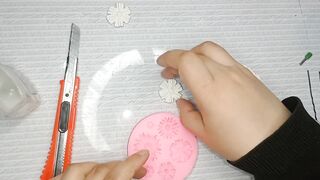 Clay earrings using cutter with flowers | clay earrings tutorial | flexible clay earrings tutorial