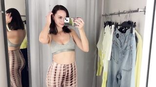 [4K] Transparent Check Clothes Try on Haul _ No Bra Challenge