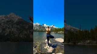 Yoga in Grand Teton National Park ???? #yoga #travel #grandtetons #shorts