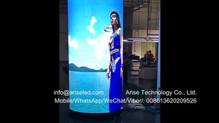 360 Degree Flexible Led Display Customized Circle Cylinder Curve Full Color Hd Flexible Advertising