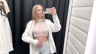 [4K] Transparent Crop Top Try On Haul with Molly Haul | See Through Haul 2024