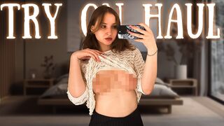 [4K] Try-On Haul: Elegant Sheer Lace Blouse