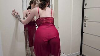 [4K] TRANSPARENT cleaning mirror | Clean with me 2024 | See-Through Lingerie red Robe