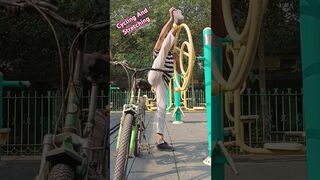 Cycle & Stretch: Outdoor Gym Wheel Leg Stretching ????‍♂️????