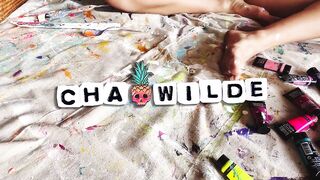 Upside Down Painting in Yoga Hammock - “Hello My Love” Cha Wilde Art Studio