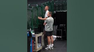 Kristaps Porzingis STRETCHING at Celtics Practice