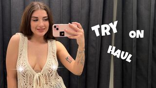 [4K] Transparent Try on Haul | See Through No Bra Trend