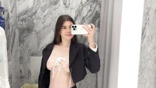 [4K] Try On Haul Transparent Top With Blazer | See-Throught