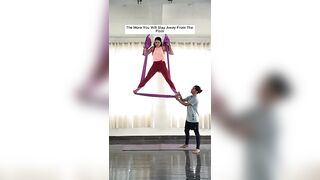 Ankle Hang or Hang Man is one of the Famous Aerial Yoga Inverted Posture