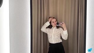 4K Try On Haul Elegant Sheer Lace Blouse