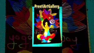 #shorts????????#viral shorts#trending#yoga day art#yoga#art#relaxing art#satisfying art#PreetiArtGallery#