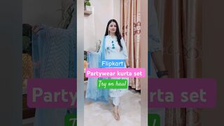 Beautiful printed partywear kurta set from flipkart / try on haul #shorts #flipkarthaul