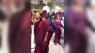 Chioma Almost Twerk for Davido Father while Dancing at the Wedding.