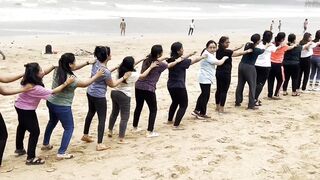 10th International Yoga Day Celebration at Juhu Beach by AAROGYYAM