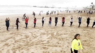 10th International Yoga Day Celebration at Juhu Beach by AAROGYYAM