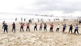 10th International Yoga Day Celebration at Juhu Beach by AAROGYYAM