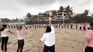 10th International Yoga Day Celebration at Juhu Beach by AAROGYYAM