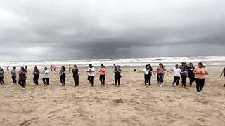 10th International Yoga Day Celebration at Juhu Beach by AAROGYYAM