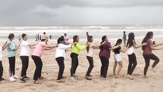 10th International Yoga Day Celebration at Juhu Beach by AAROGYYAM