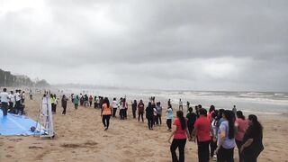 10th International Yoga Day Celebration at Juhu Beach by AAROGYYAM