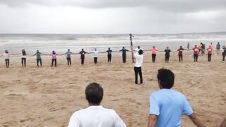 10th International Yoga Day Celebration at Juhu Beach by AAROGYYAM