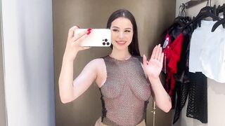 [4k] Transparent tops in Fitting Room | Try On Haul with Viki | Trend 2024