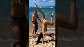 Who is better ????? #survey #challenge #bikini #flexibility #beach #miami #yoga