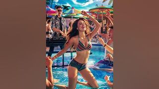 Bikini Gal Poolside. Dance house edm I want to hear with a bikini gal at a pool bar in Cebu