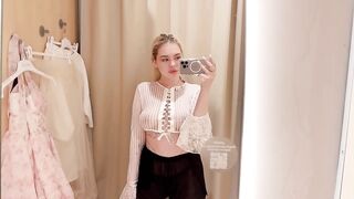 [4K] TRY ON HAUL 2024 | Semi-Sheer Shirt & Transparent | Tunic Sheer Elegance