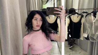 [4K] No Bra Challenge: Transparent Try On Haul with Bamby