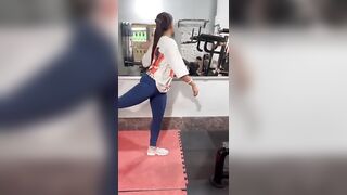 Stretching before leg exercises ???????? #stretchingexercises #workout #sanjitakarmakar