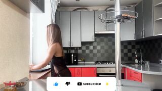 [4K USA] Table cleaning | TRY ON HAUL Transparent Black DRESS see through clothes