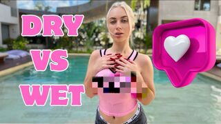 [4k] Dry vs Wet - Swimming Pool Try on Haul with LOLA [2024] no bra